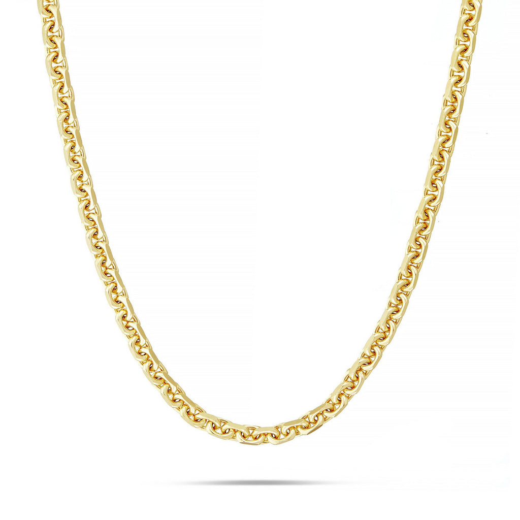14K Solid Gold Hermes Link Chain, 4.5 mm