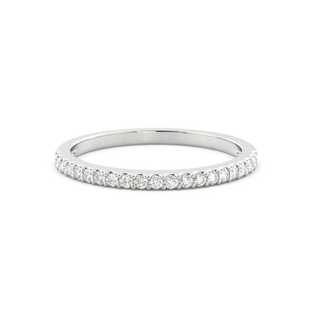 Diamond Halfway Pave Band in 14K Gold, 1.25 mm wide