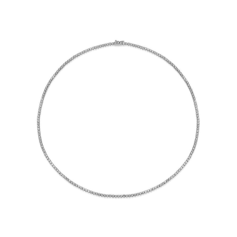 Men Diamond Tennis Necklace (14.50 ct.) 2.7 mm 4-Prongs Setting in 14K Gold