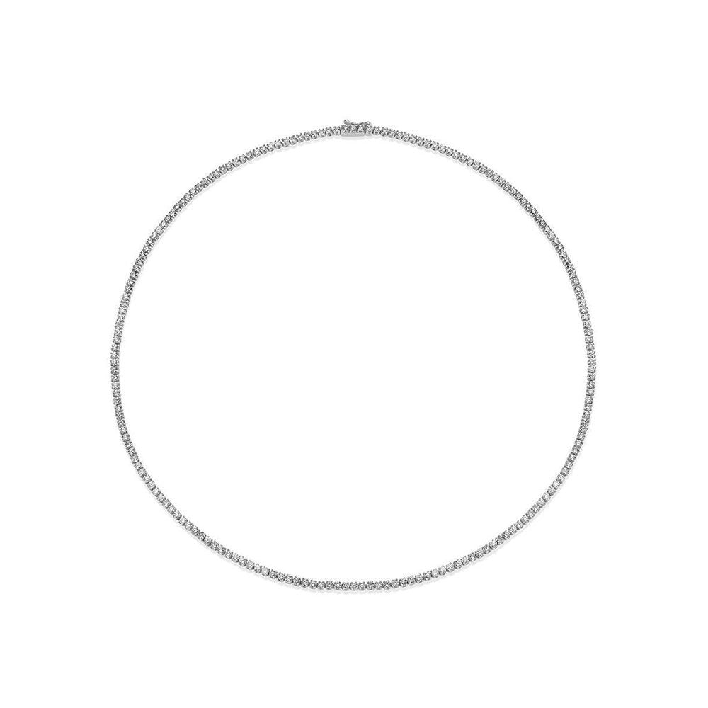 Diamond Tennis Necklace (10.30 ct.) 2.7 mm 4-Prongs Setting in 14K Gold