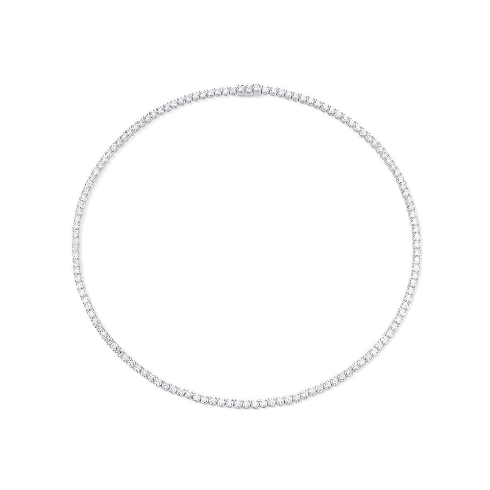 Diamond Tennis Necklace ( 24.00 ct.) 4.00 mm 4-Prongs Setting in 14K Gold