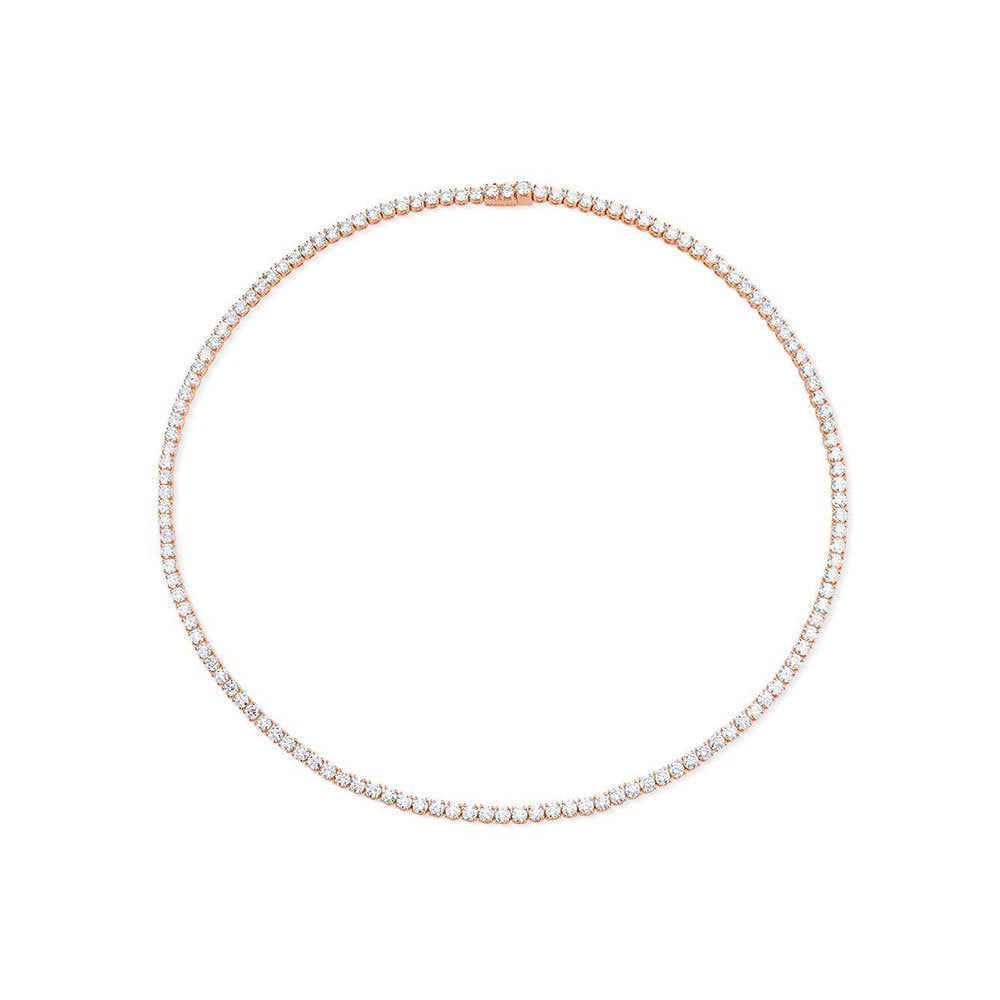 Diamond Tennis Necklace ( 20.50 ct.) 3.8 mm 4-Prongs Setting in 14K Gold