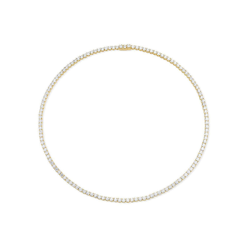 Diamond Tennis Necklace ( 24.00 ct.) 4.00 mm 4-Prongs Setting in 14K Gold