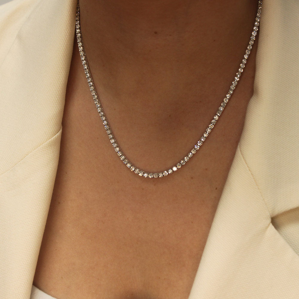 Diamond Tennis Necklace (10.30 ct.) 2.7 mm 4-Prongs Setting in 14K Gold