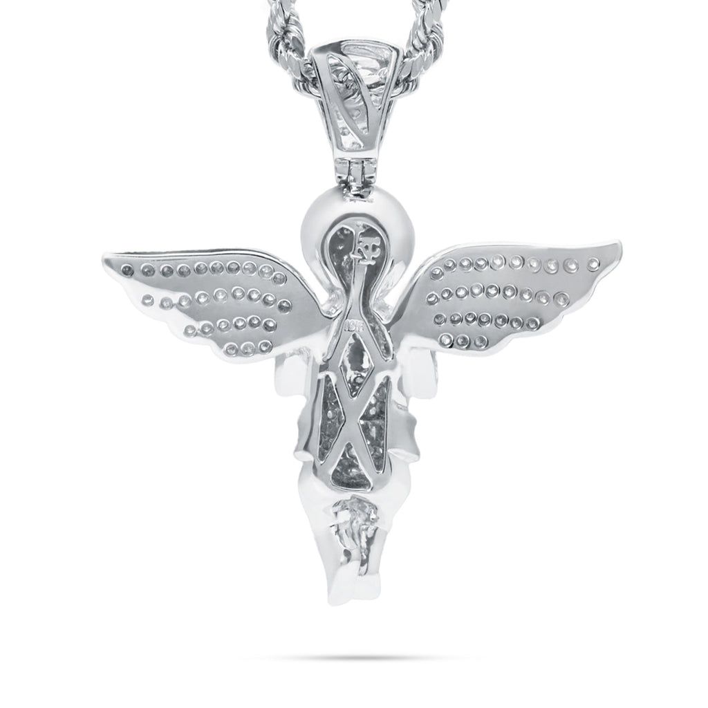 10k White Gold 1.75ct Diamond Angel Pendant
