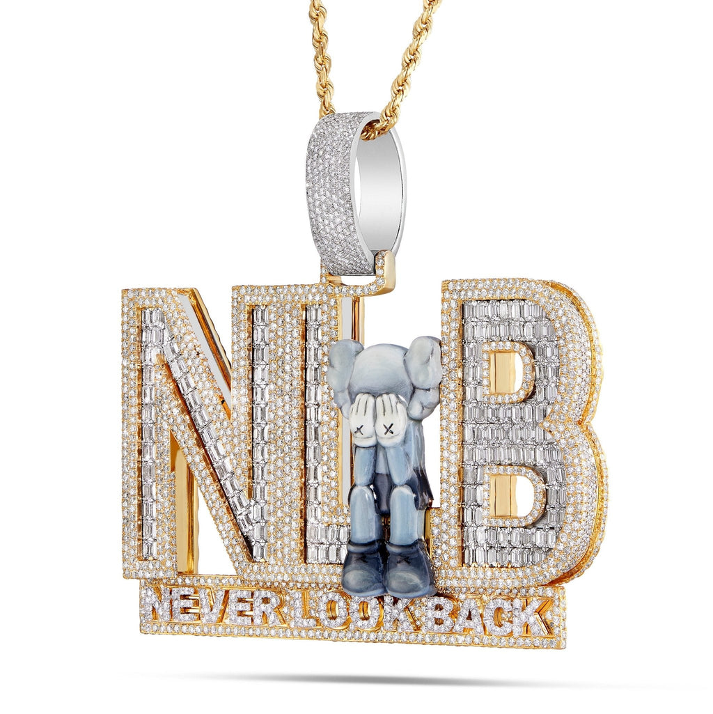 "NEVER LOOK BACK" Custom Emerald Pendant