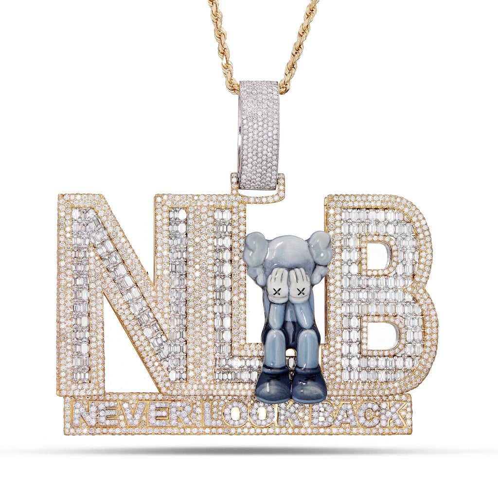 "NEVER LOOK BACK" Custom Emerald Pendant