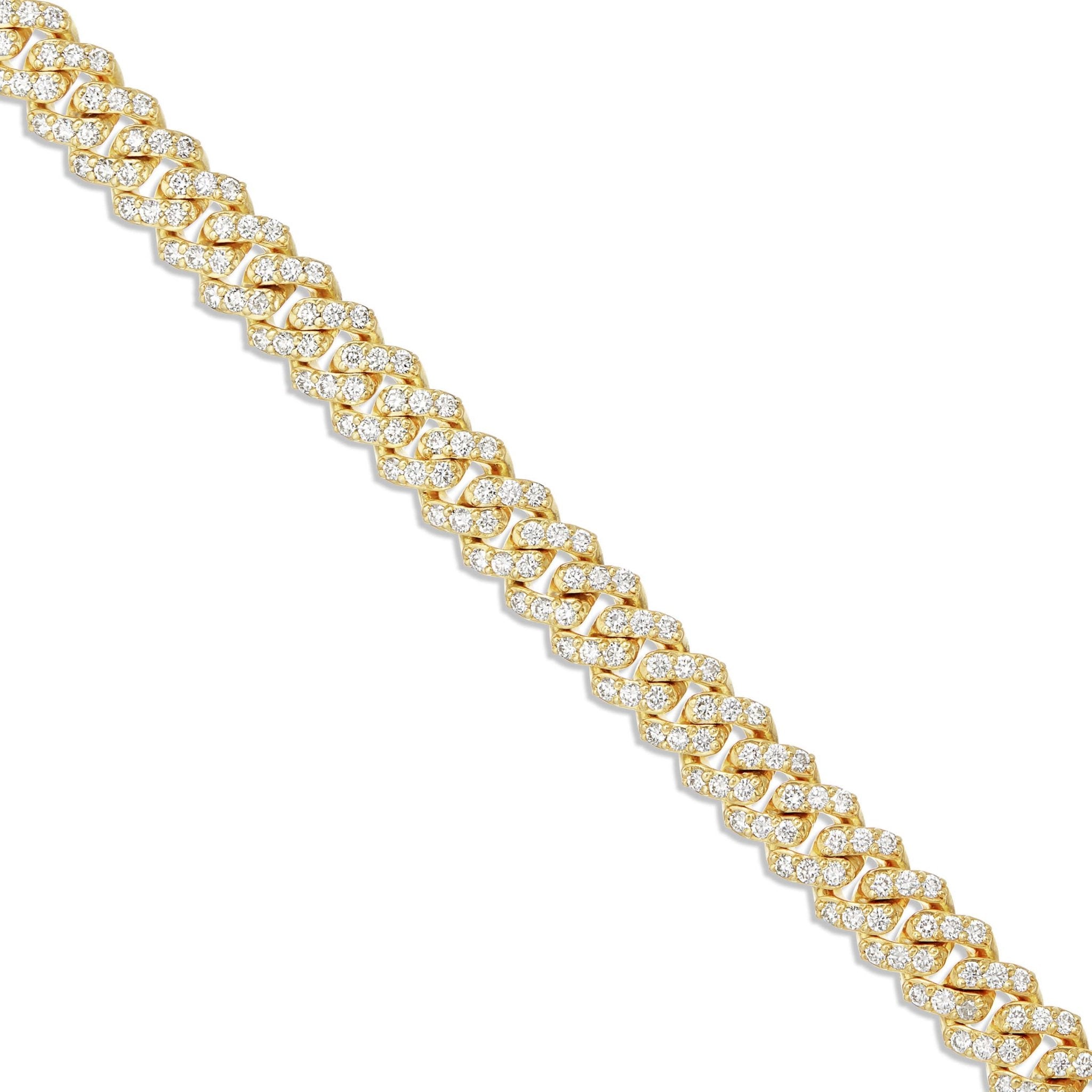 10K Gold 20.18ctw Prongset Diamond 10.5mm Cuban Chain