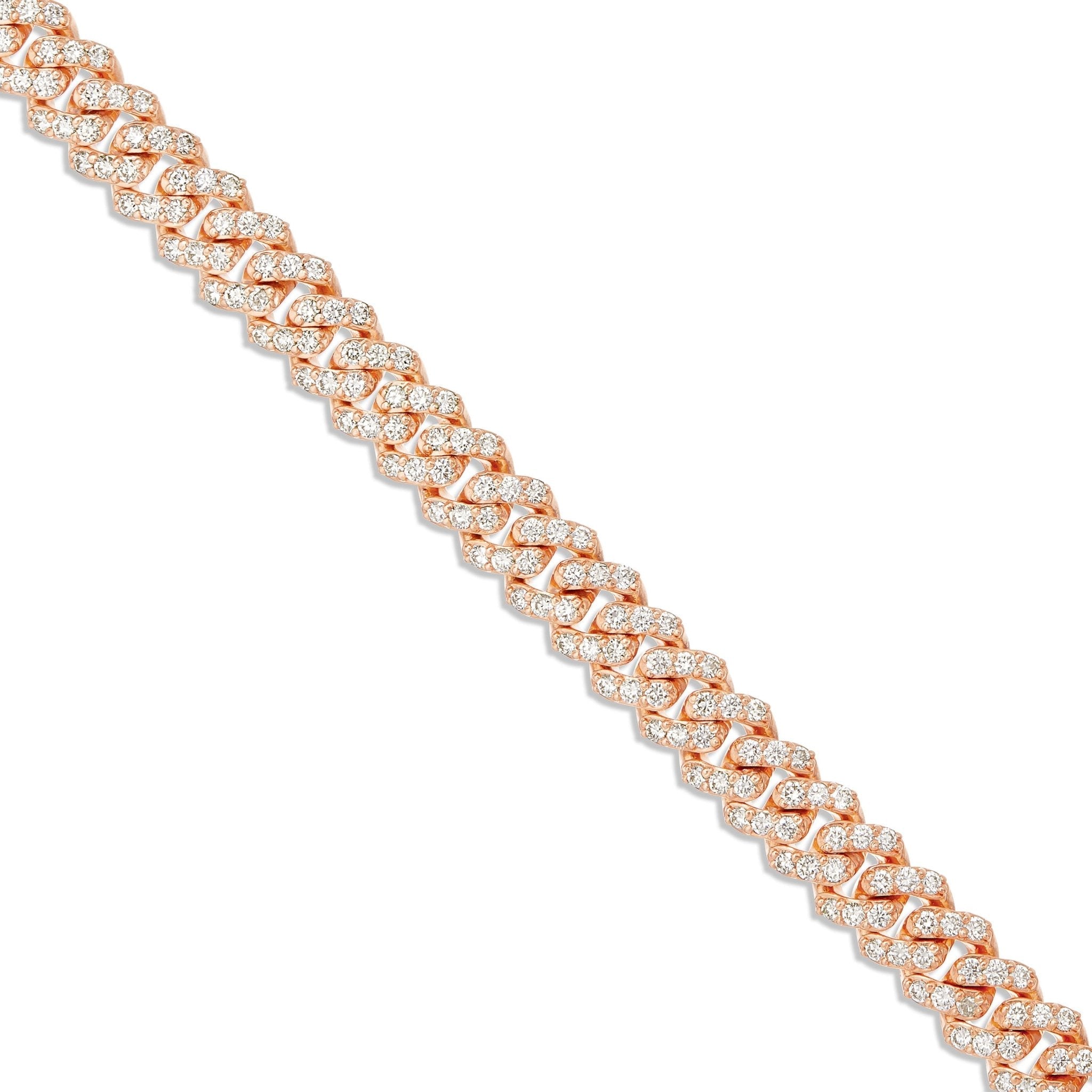 10K Gold 20.18ctw Prongset Diamond 10.5mm Cuban Chain