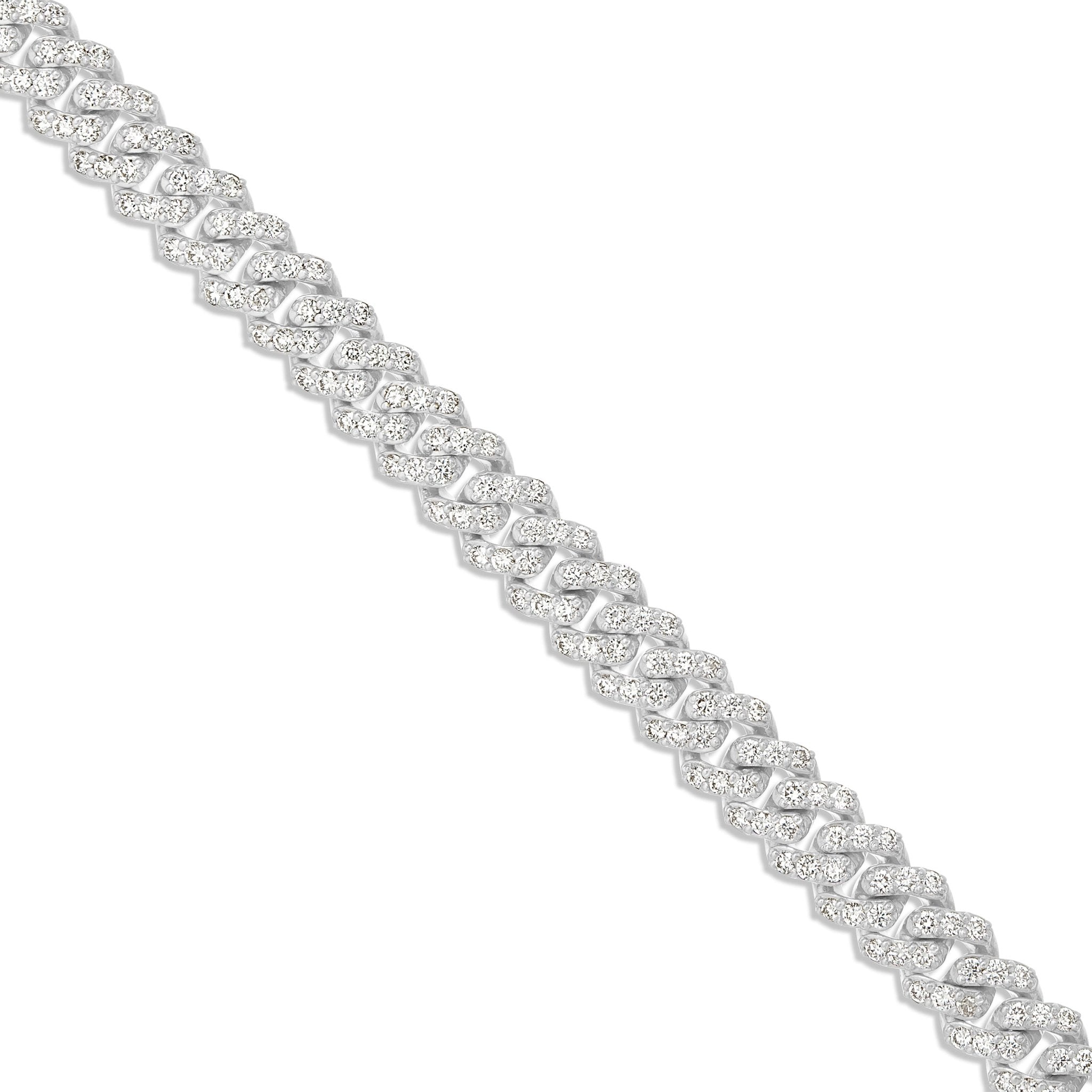 10K Gold 20.18ctw Prongset Diamond 10.5mm Cuban Chain