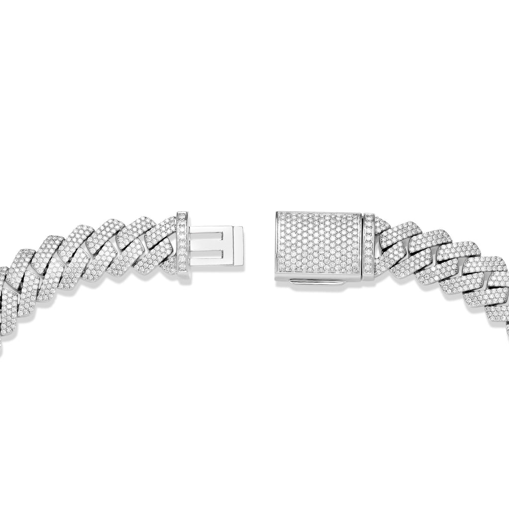 Prong set Diamond Cuban Chain