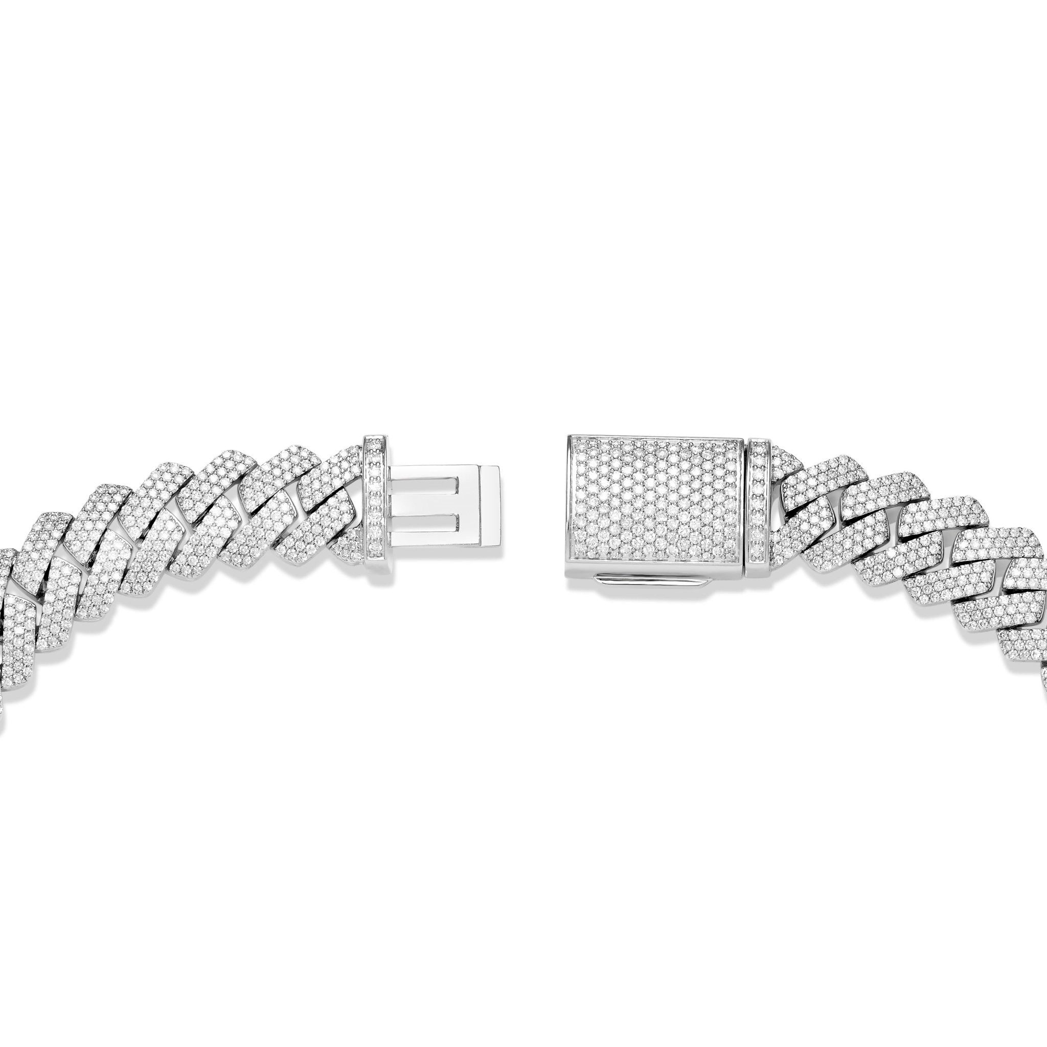 Prong set Diamond Cuban Chain