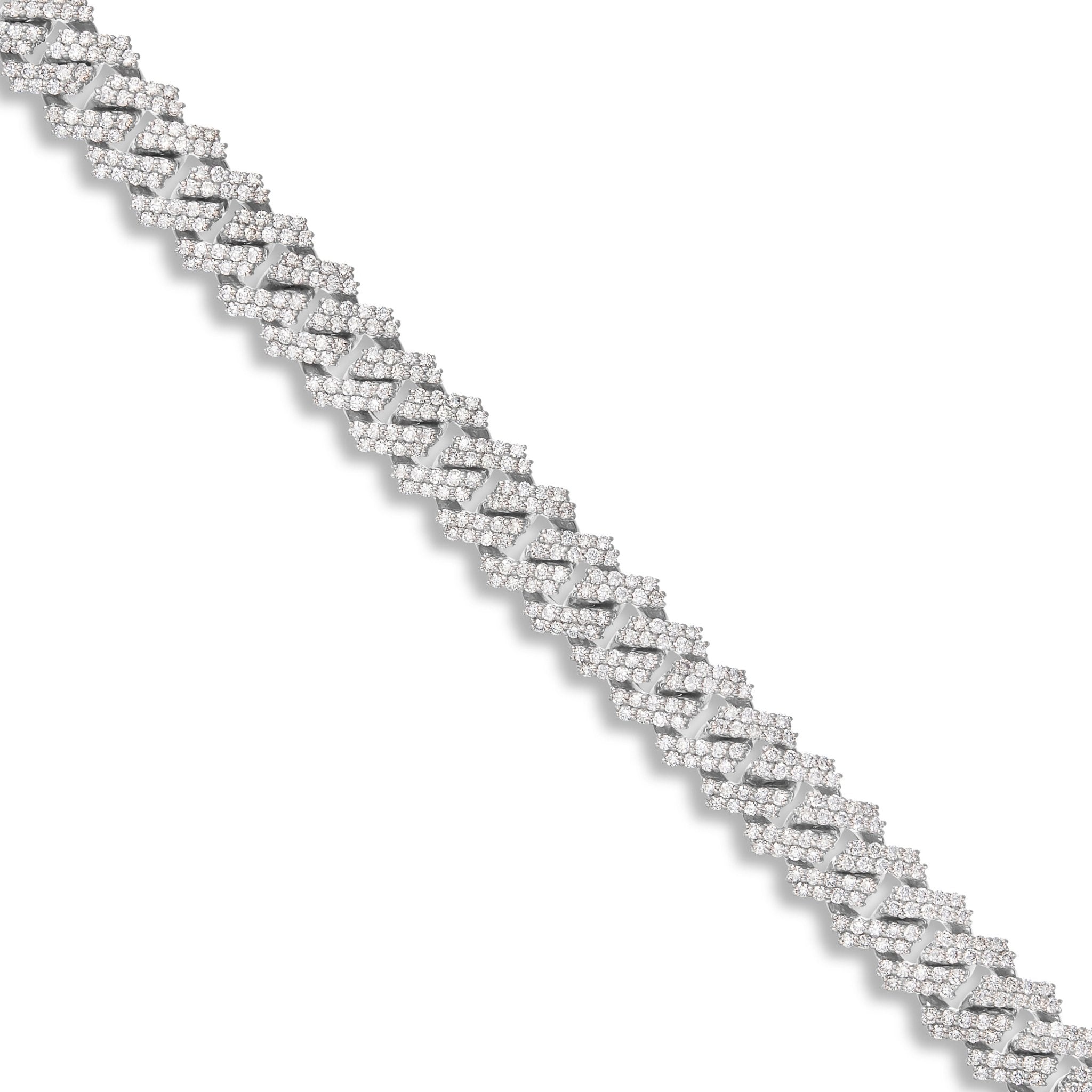 14K Yellow Gold Prongset Diamond Cuban Chain 9.25mm