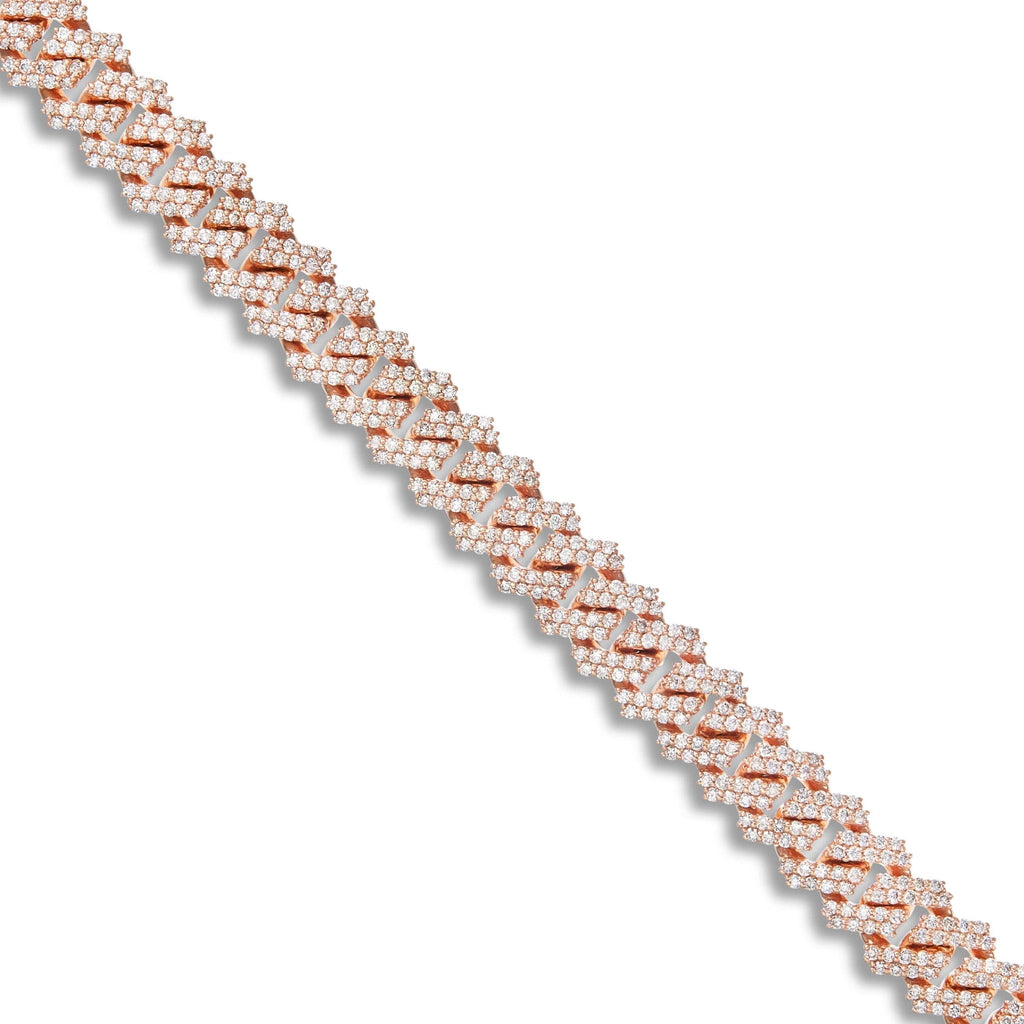 14K Yellow Gold Prongset Diamond Cuban Chain 9.25mm