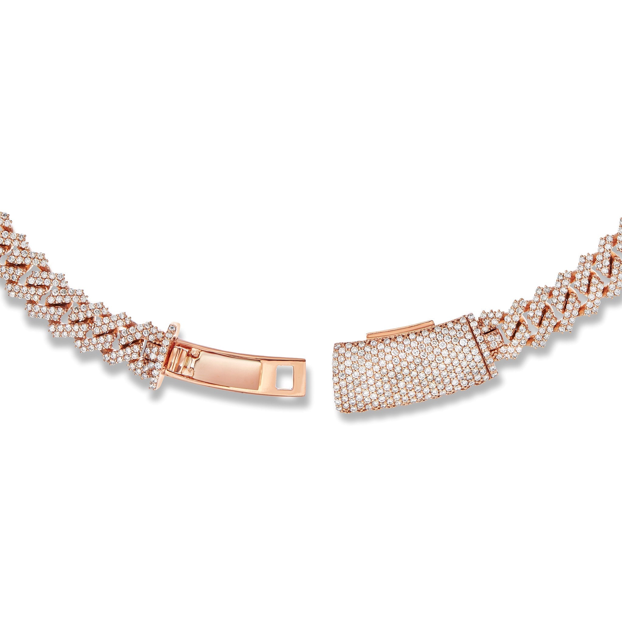 14K Yellow Gold Prongset Diamond Cuban Chain 9.25mm
