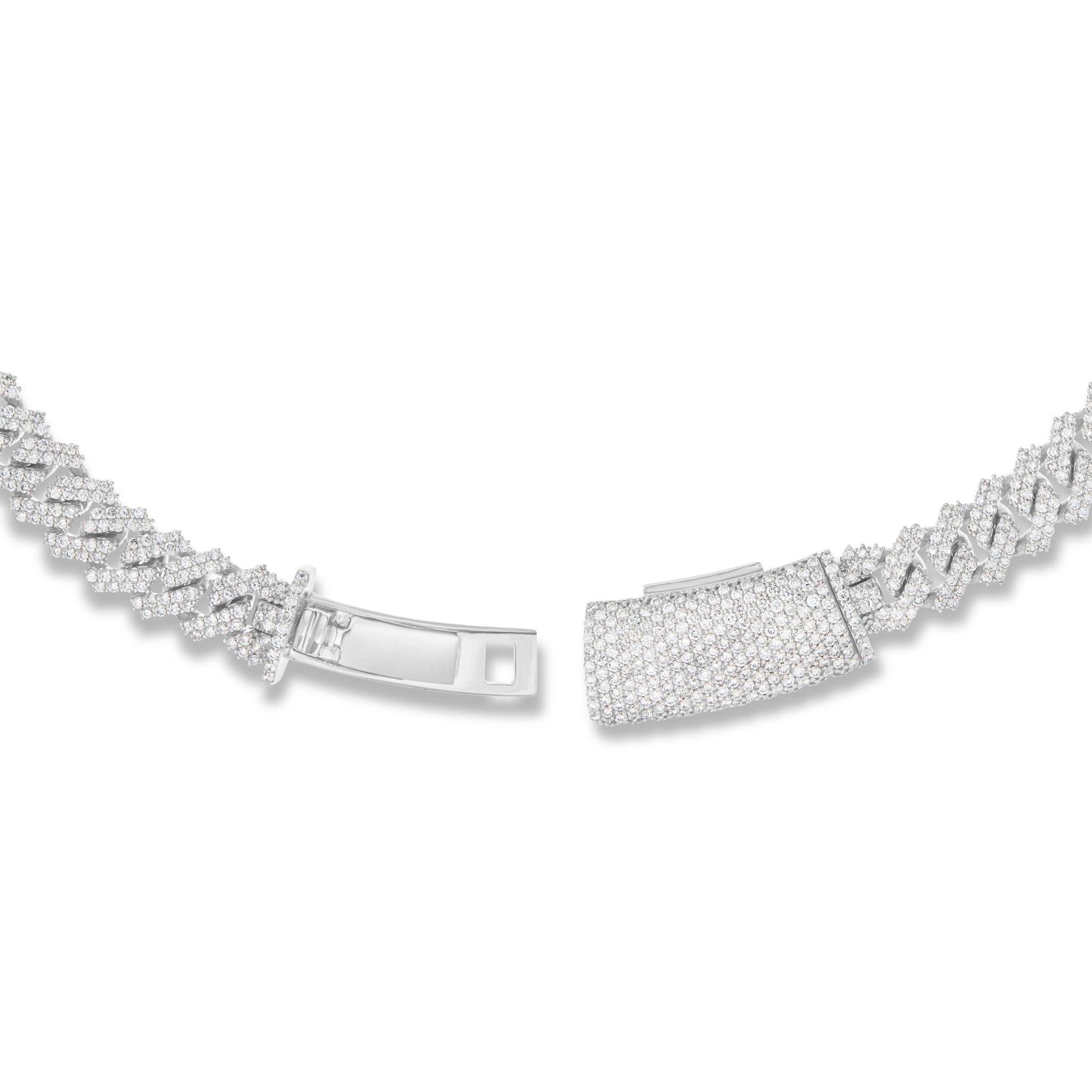 14K Yellow Gold Prongset Diamond Cuban Chain 9.25mm