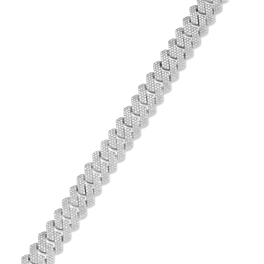 Prong set Diamond Cuban Chain