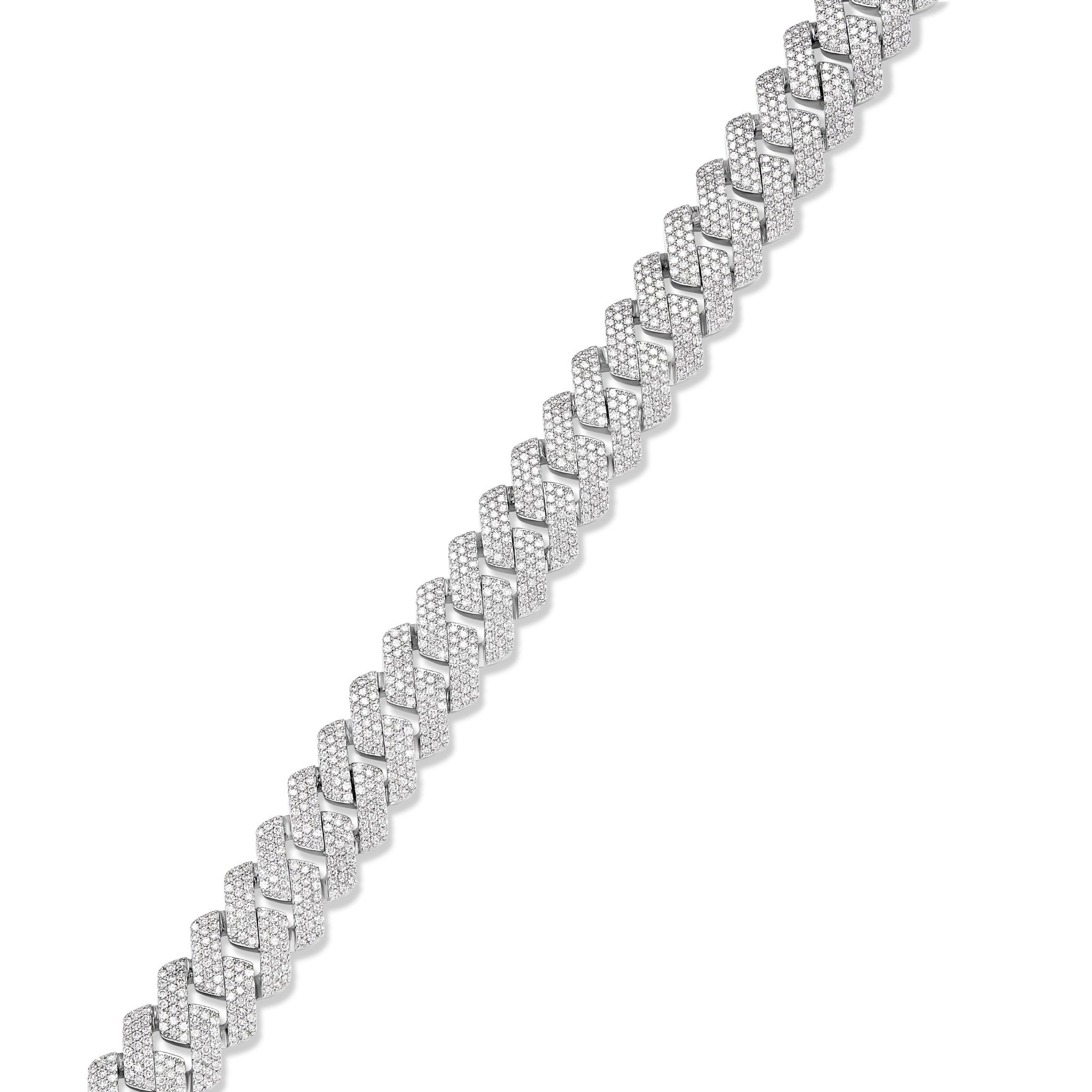 Prong set Diamond Cuban Chain