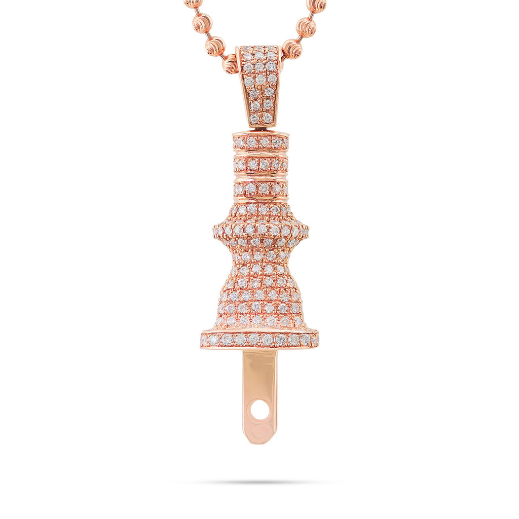 10k Rose Gold 3.25ct White Diamond Plug Pendant