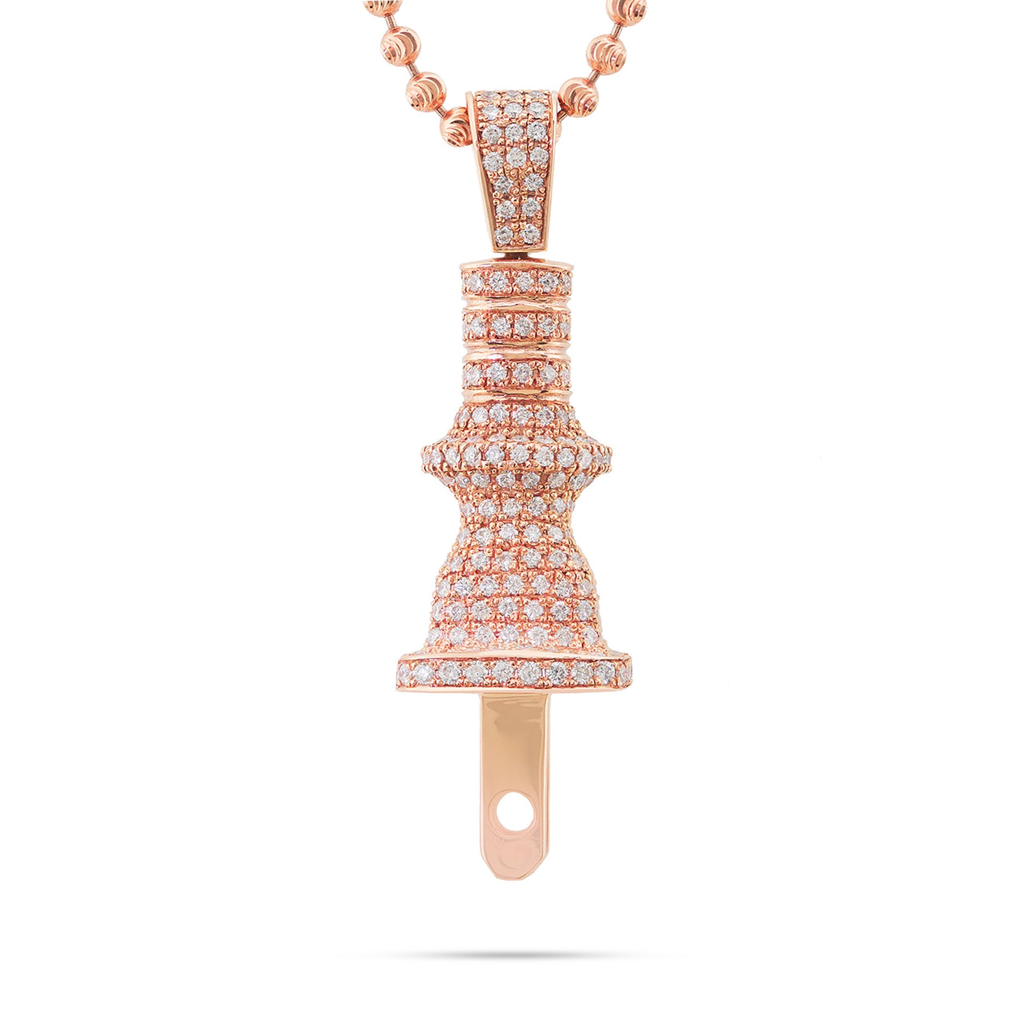10k Rose Gold 3.25ct White Diamond Plug Pendant