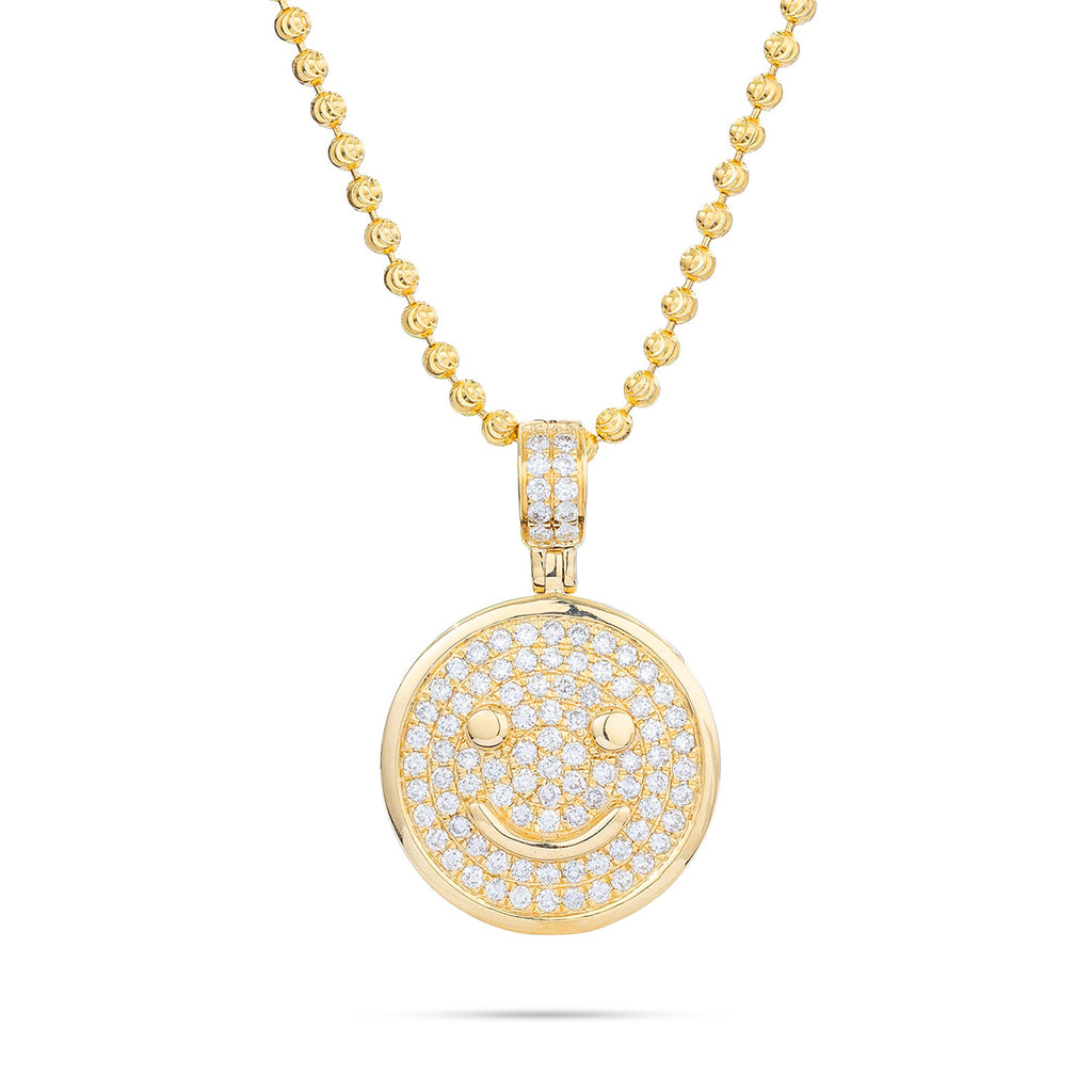 14kt Yellow Gold Diamond Smiley Pendant