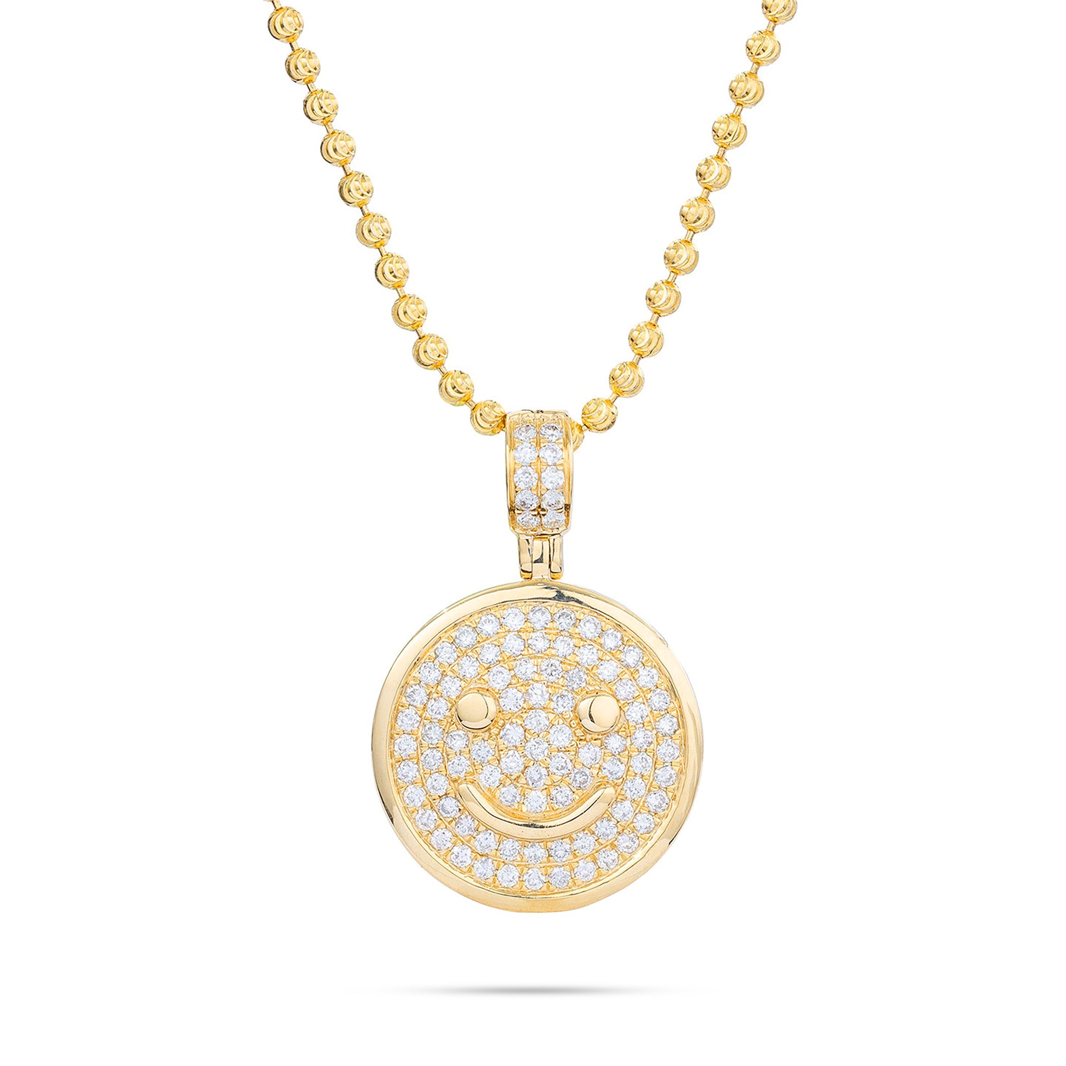 14kt Yellow Gold Diamond Smiley Pendant