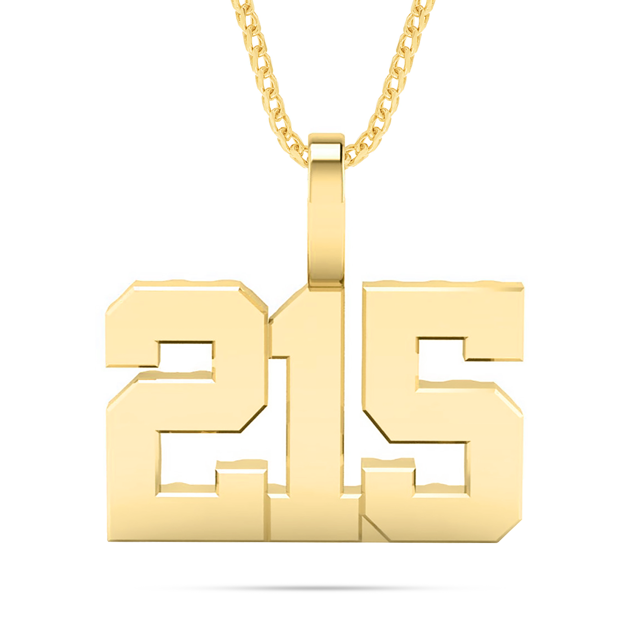 DonsJewels Collection 10k Solid Gold Three Digit Number Pendant