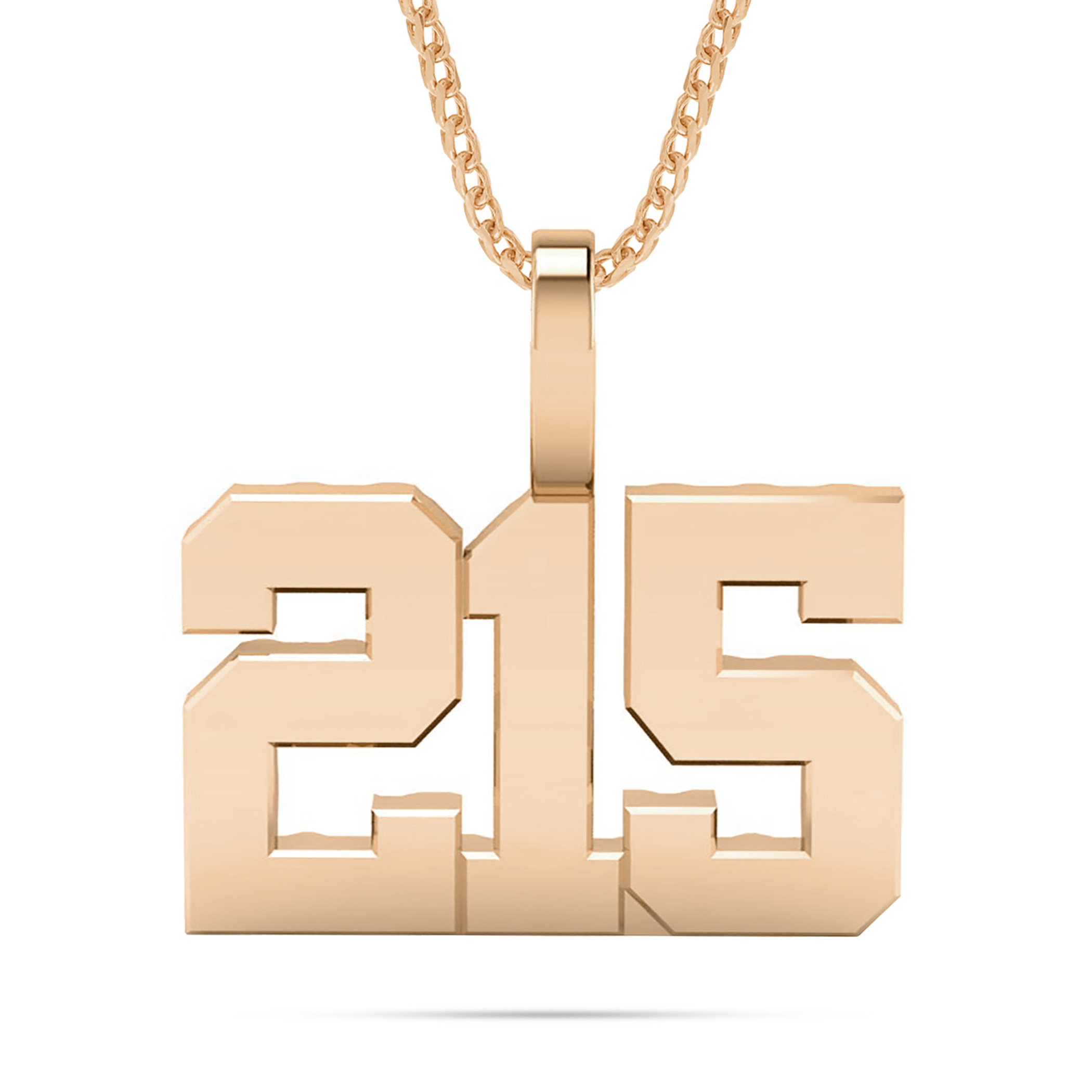 DonsJewels Collection 10k Solid Gold Three Digit Number Pendant