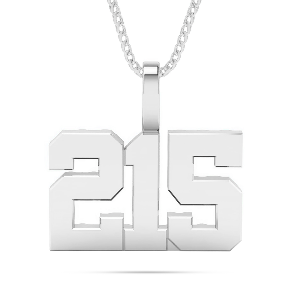 DonsJewels Collection 10k Solid Gold Three Digit Number Pendant