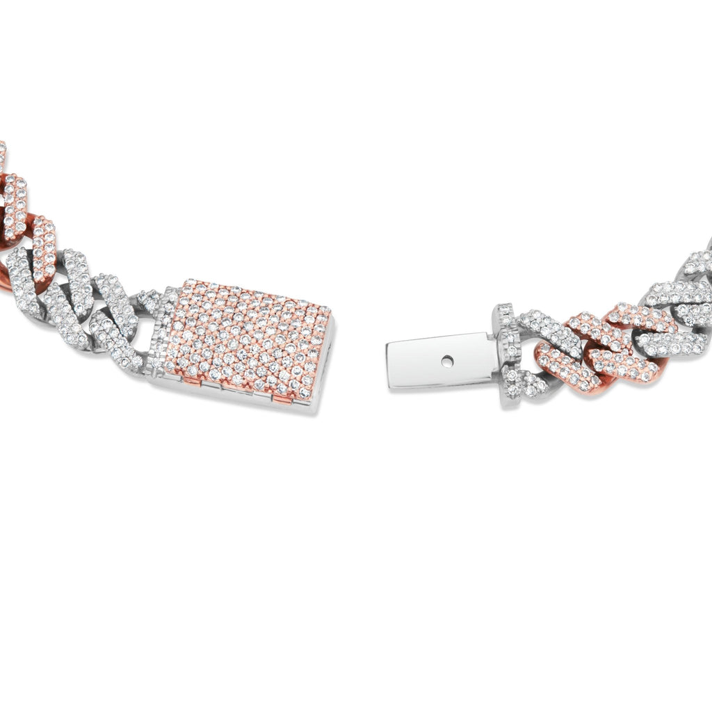 10K Gold Two Tone 5.03ct Diamond 8mm Mini Cuban Bracelet