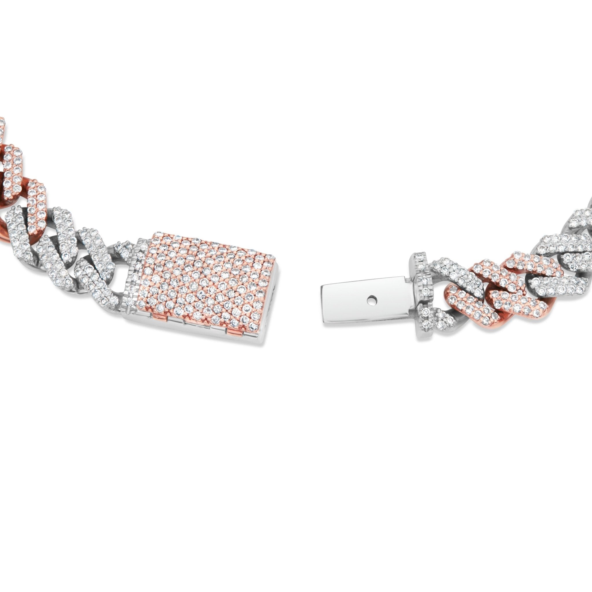 10K Gold Two Tone 5.03ct Diamond 8mm Mini Cuban Bracelet