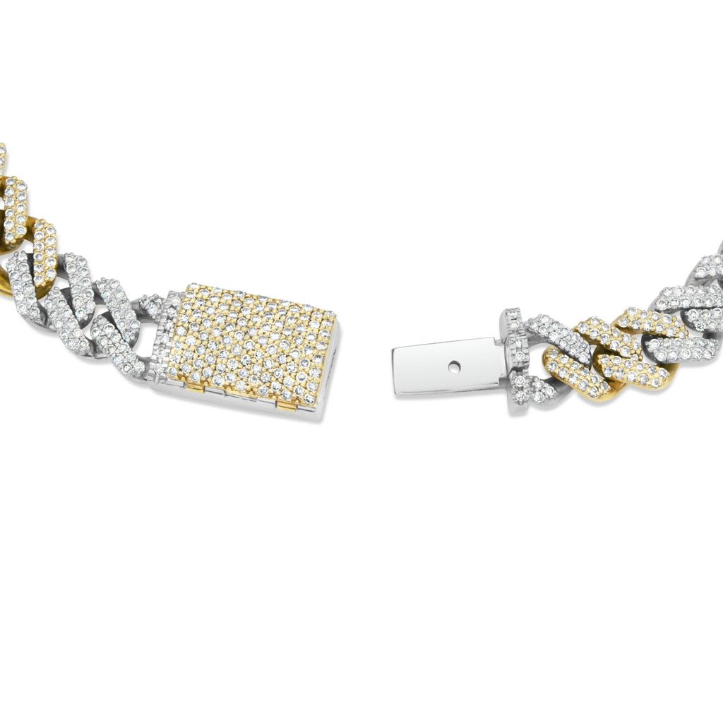 10K Gold Two Tone 5.03ct Diamond 8mm Mini Cuban Bracelet