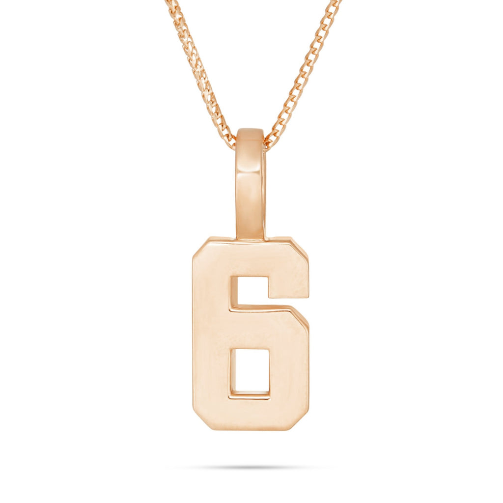 10K Solid Gold Small Varsity Number Pendant