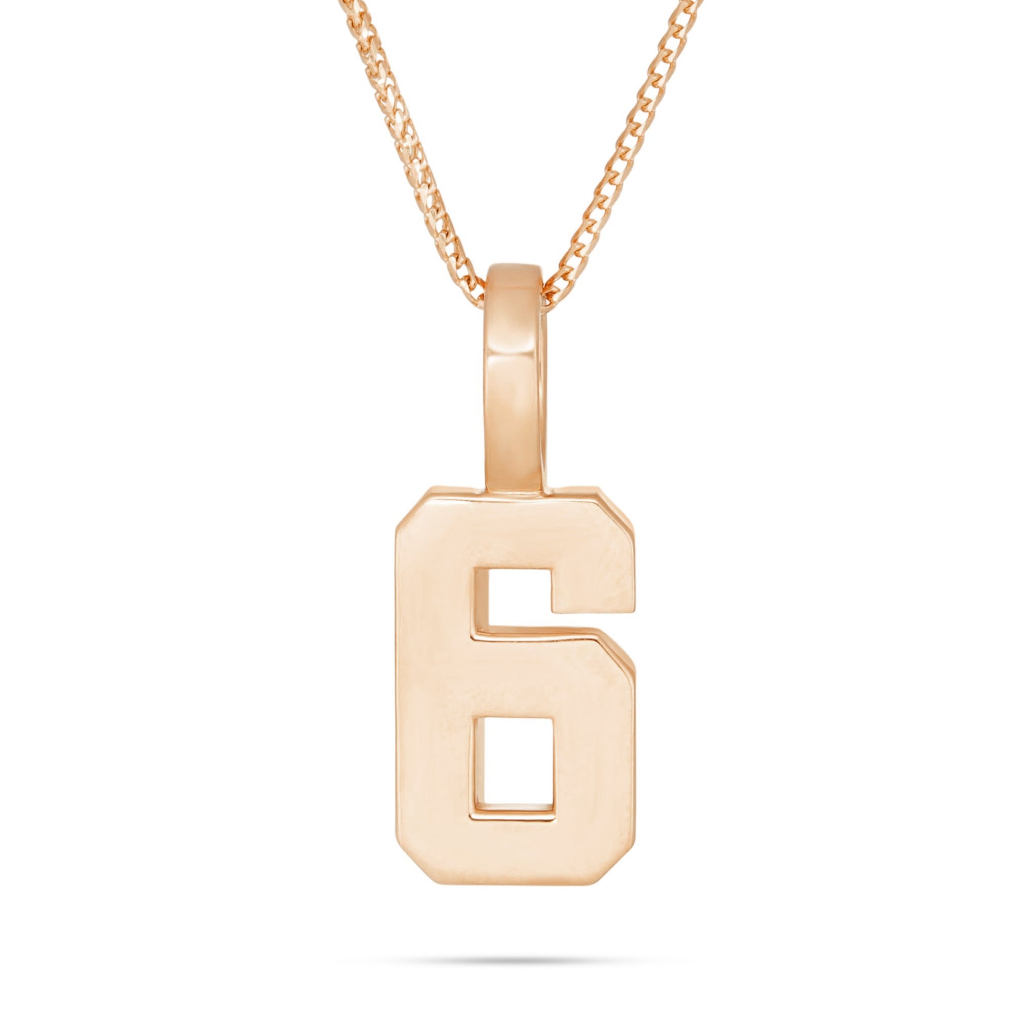 10K Solid Gold Small Varsity Number Pendant