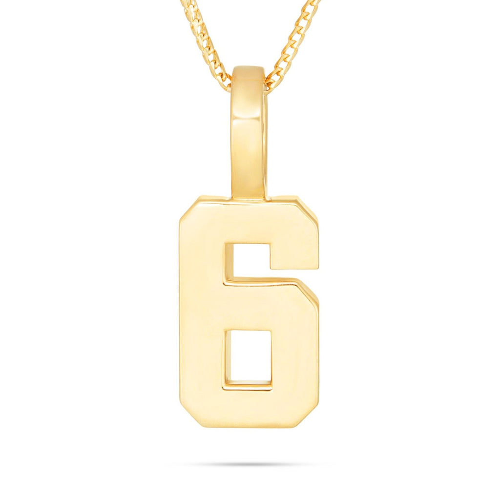 10K Gold Large Varsity Number Pendant