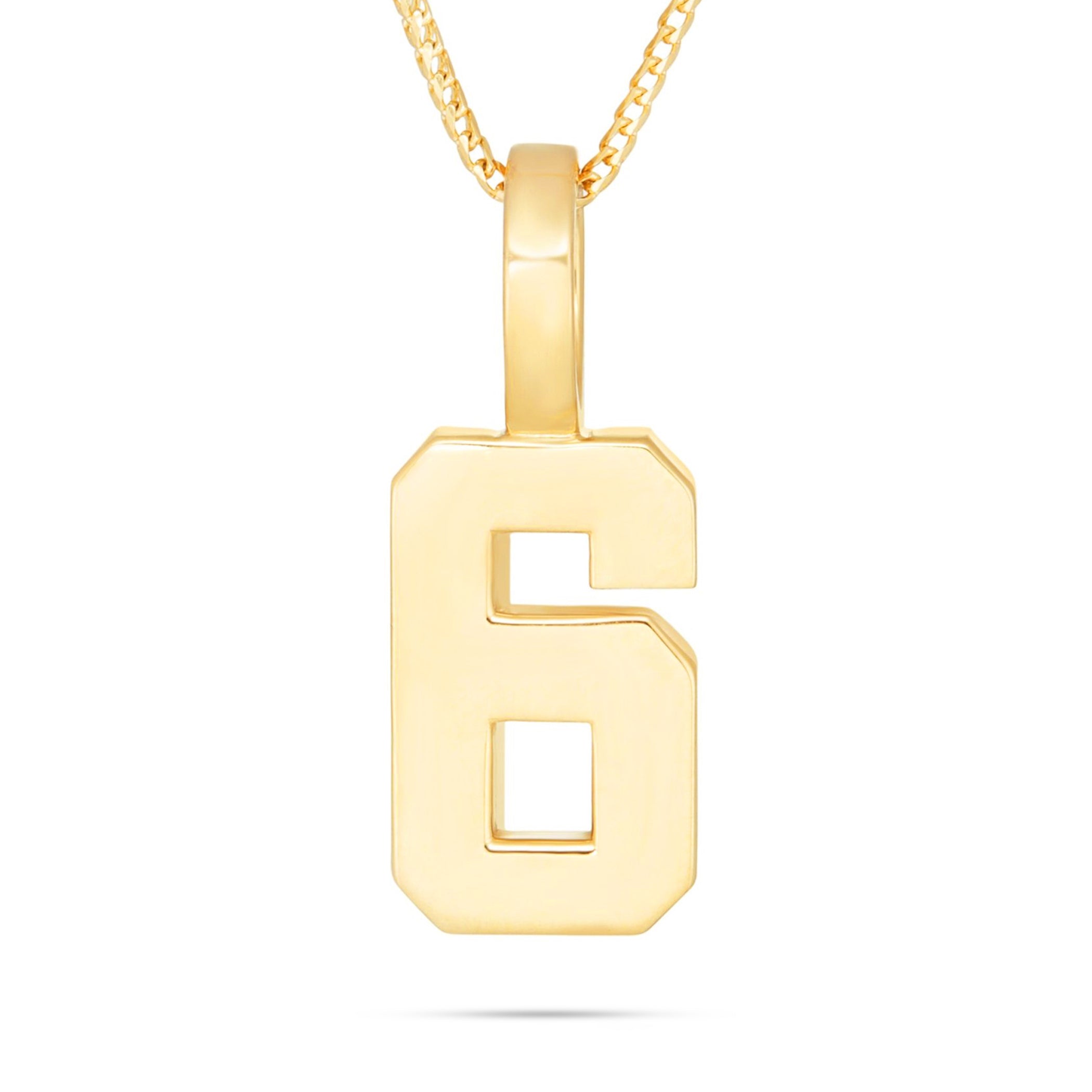 10K Gold Large Varsity Number Pendant