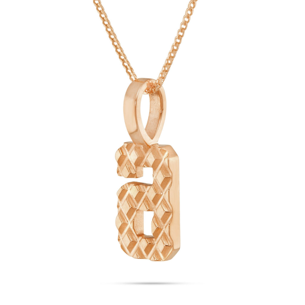 10K Solid Gold Small Varsity Number Pendant