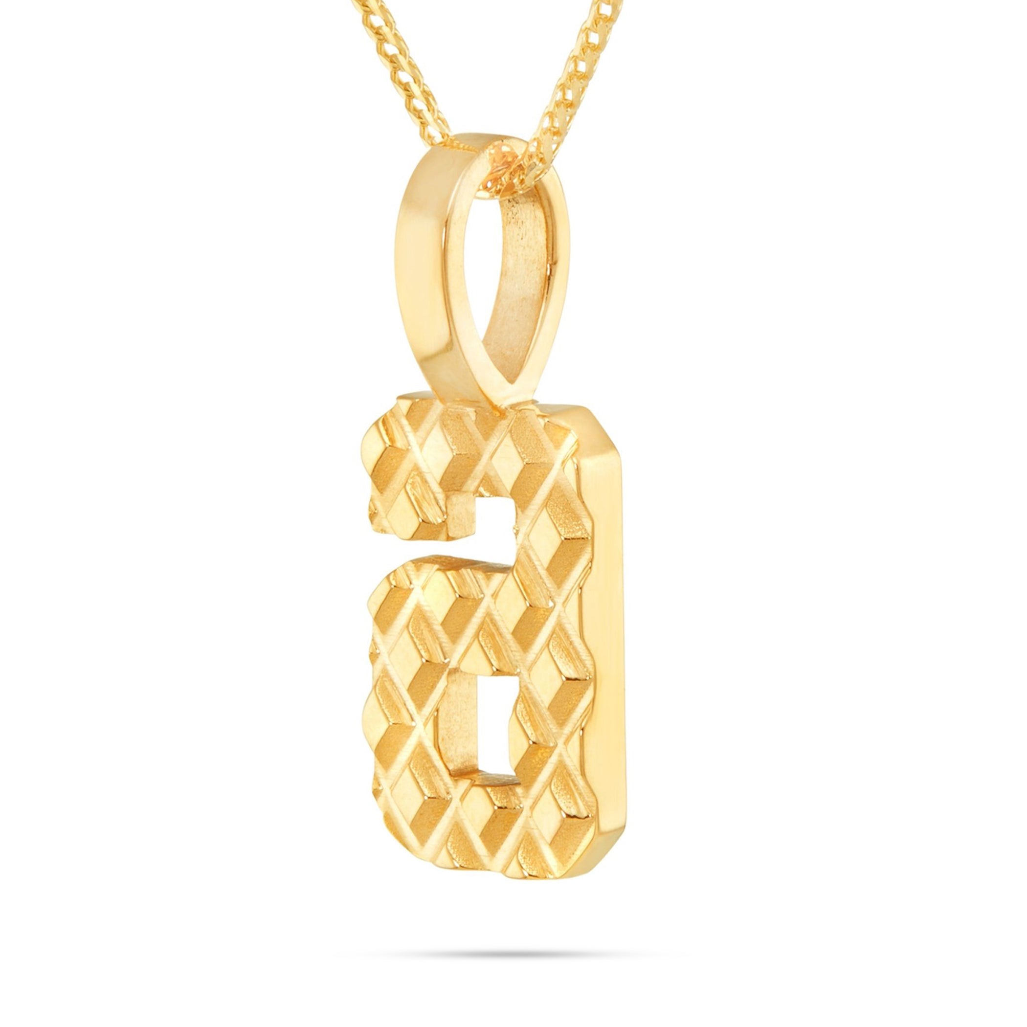 10K Gold Large Varsity Number Pendant