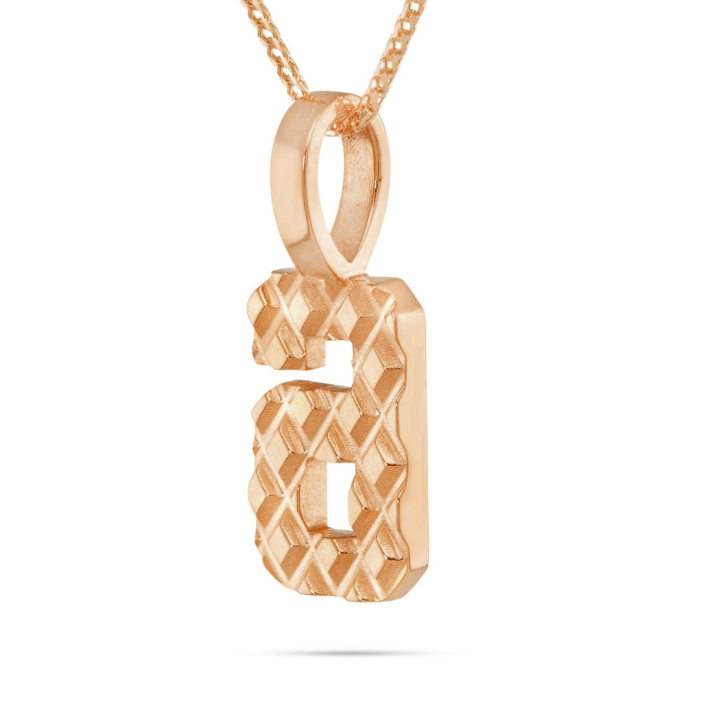10K Gold Large Varsity Number Pendant