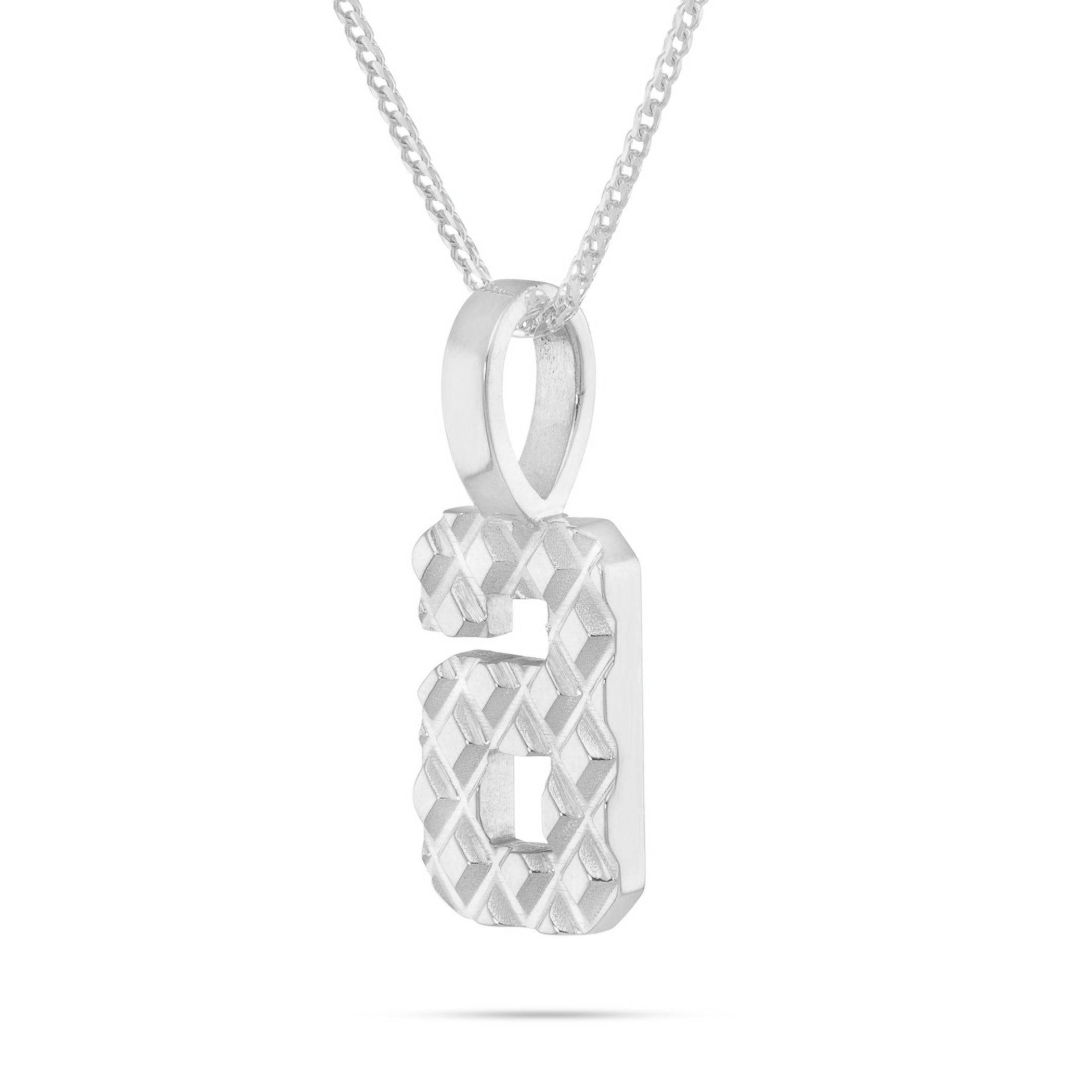 10K Solid Gold Small Varsity Number Pendant