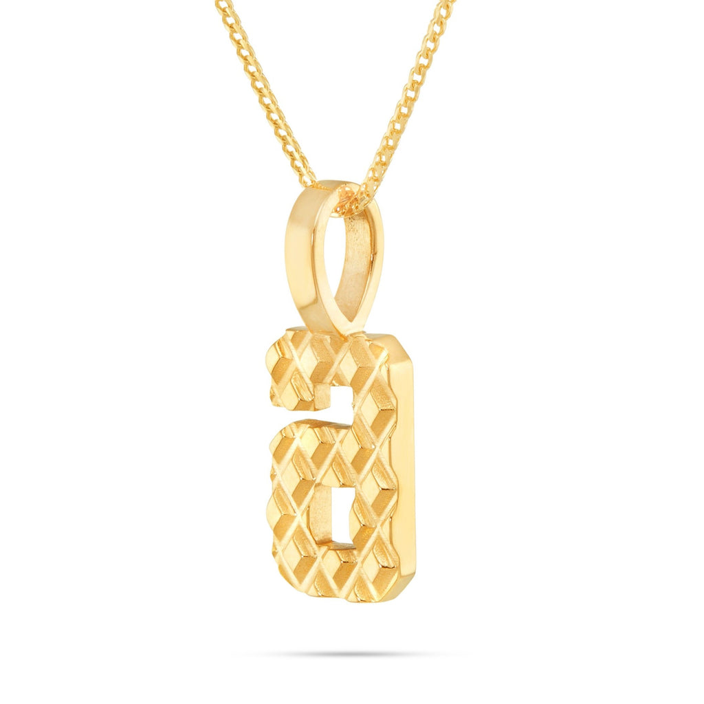 10K Solid Gold Small Varsity Number Pendant