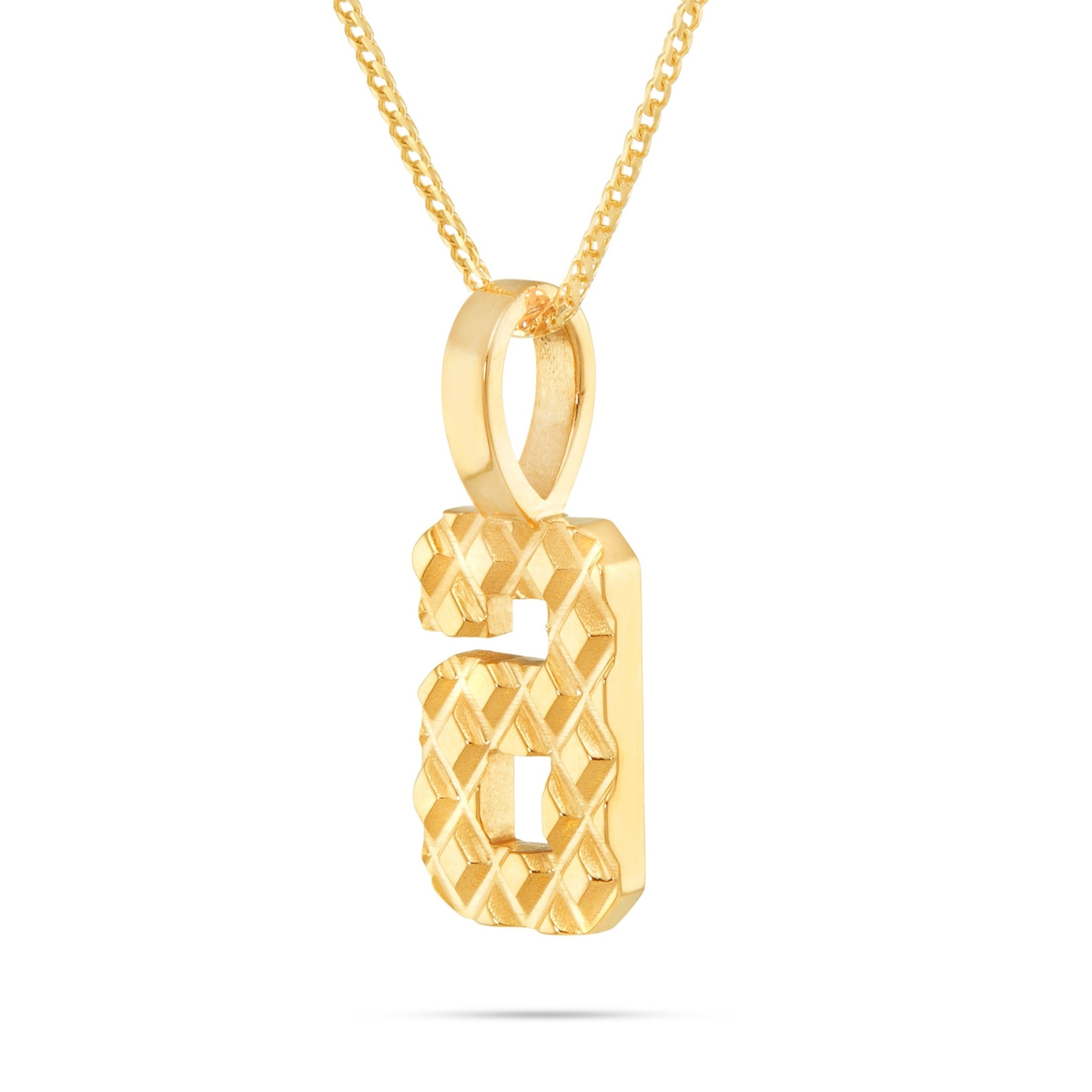 10K Solid Gold Small Varsity Number Pendant