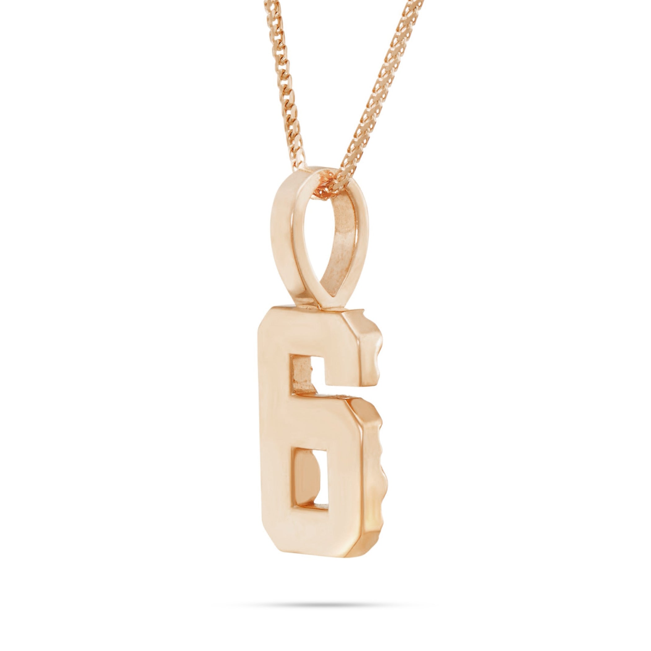 10K Solid Gold Small Varsity Number Pendant