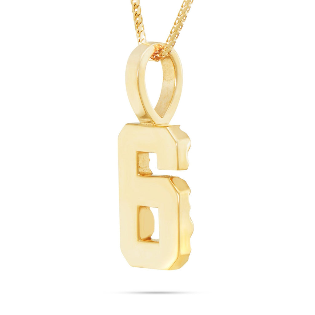 10K Gold Large Varsity Number Pendant