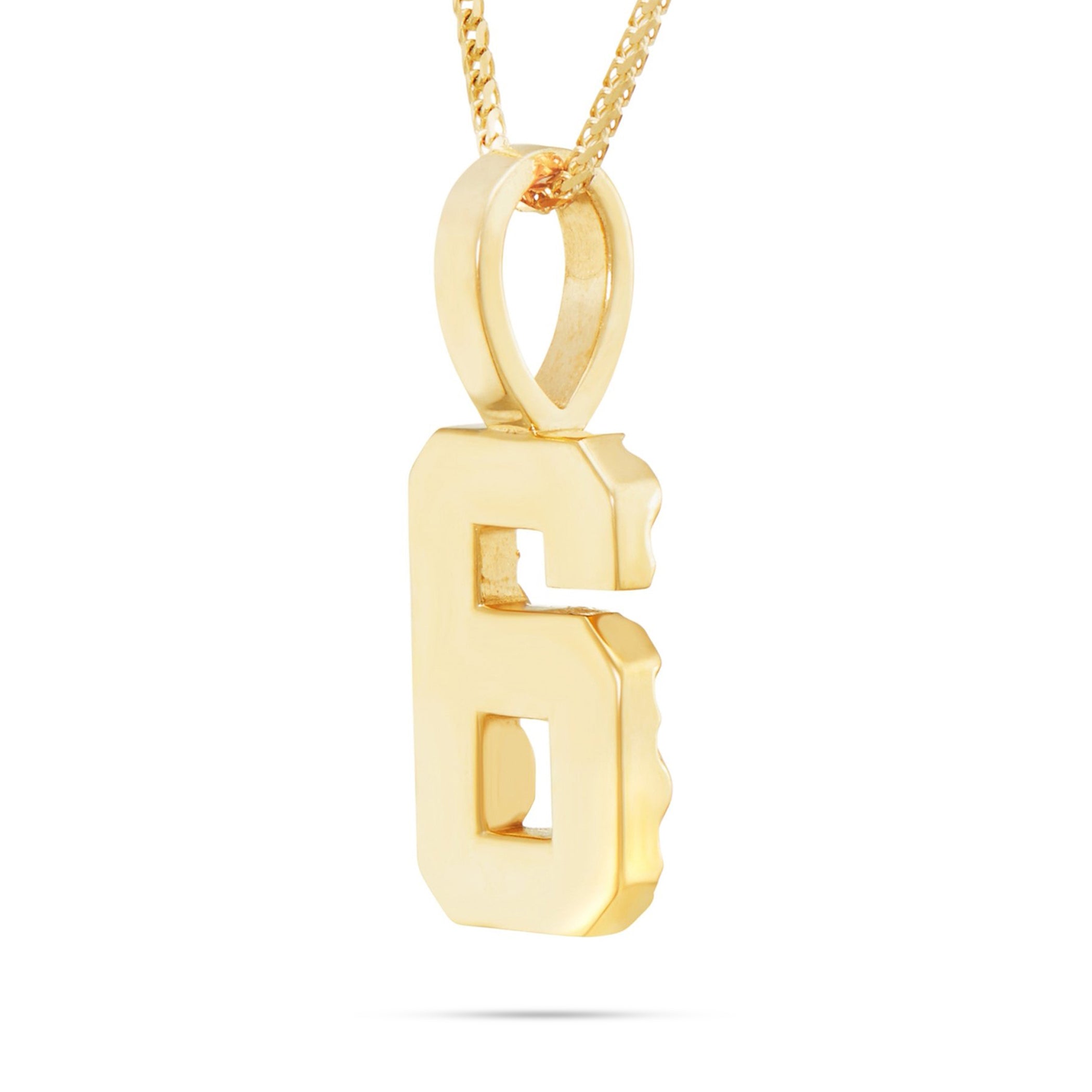 10K Gold Large Varsity Number Pendant