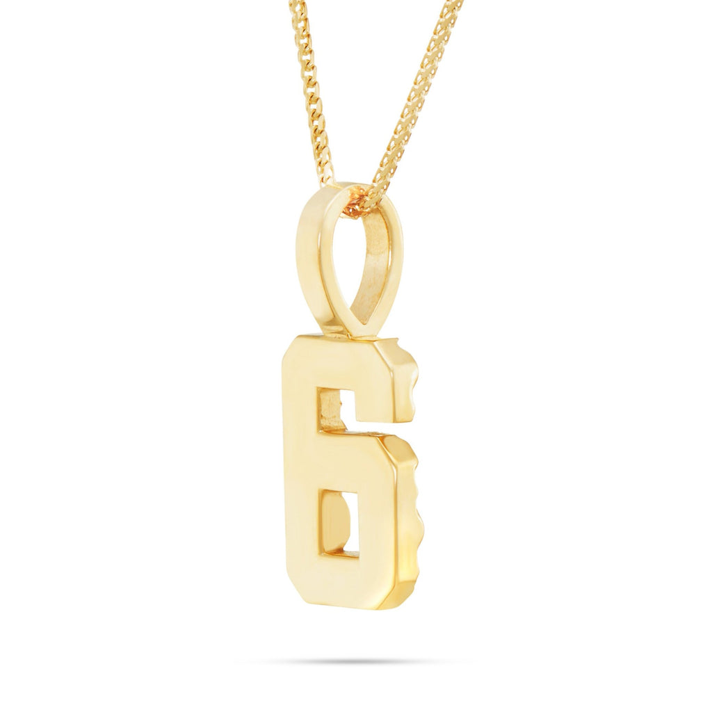 10K Solid Gold Small Varsity Number Pendant