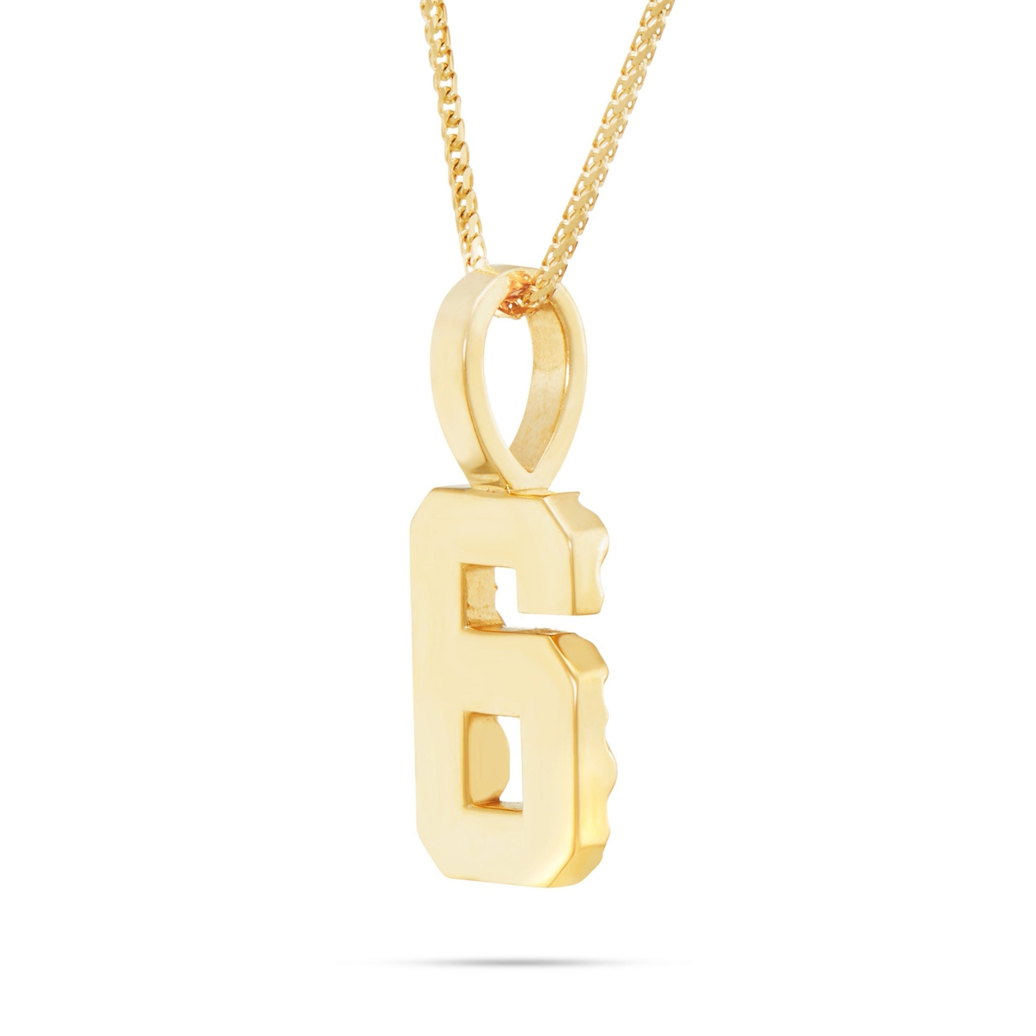 10K Solid Gold Small Varsity Number Pendant
